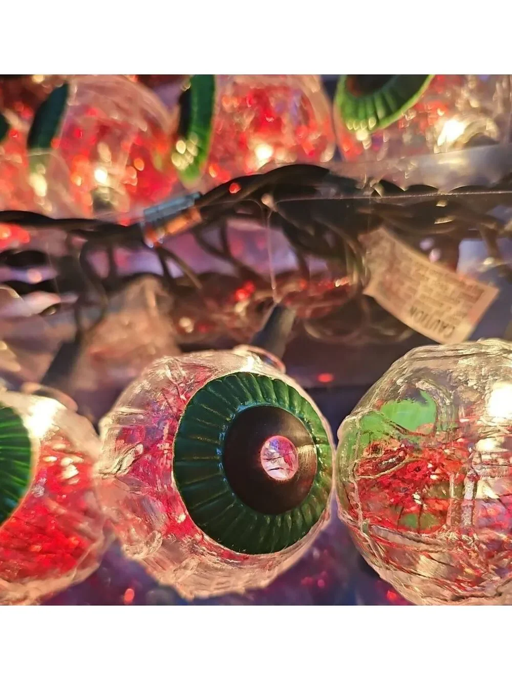 Publix Halloween Bloodshot Eyeball String Lights – 10 Bulbs – Tested & Working